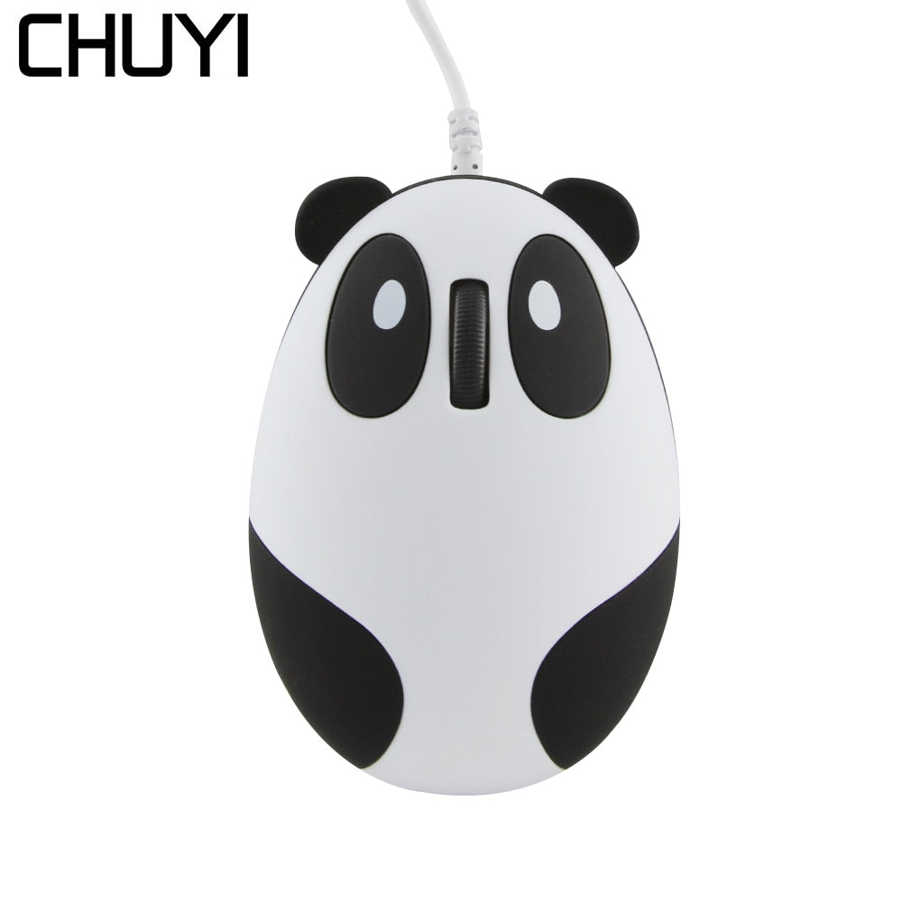 Small Mouse Panda Model Mini Wired Mouse